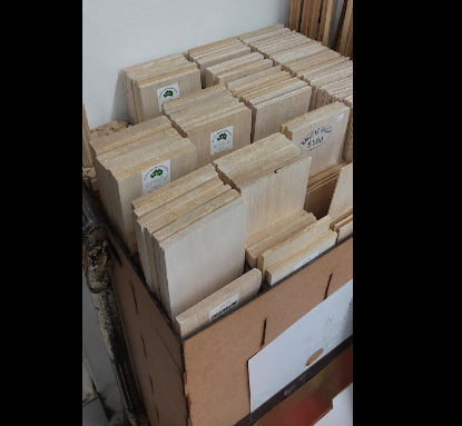 Picture of Balsa Wood Storage Box with 15 Compartments