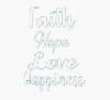 Picture of "Faith Hope Love Happiness" Script Laser Cut Sign